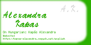alexandra kapas business card
